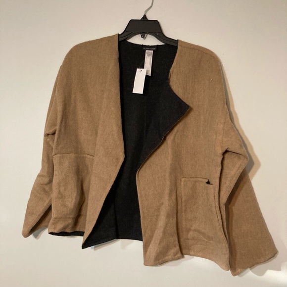 Eileen Fisher Short Coat L Reversible Double Face